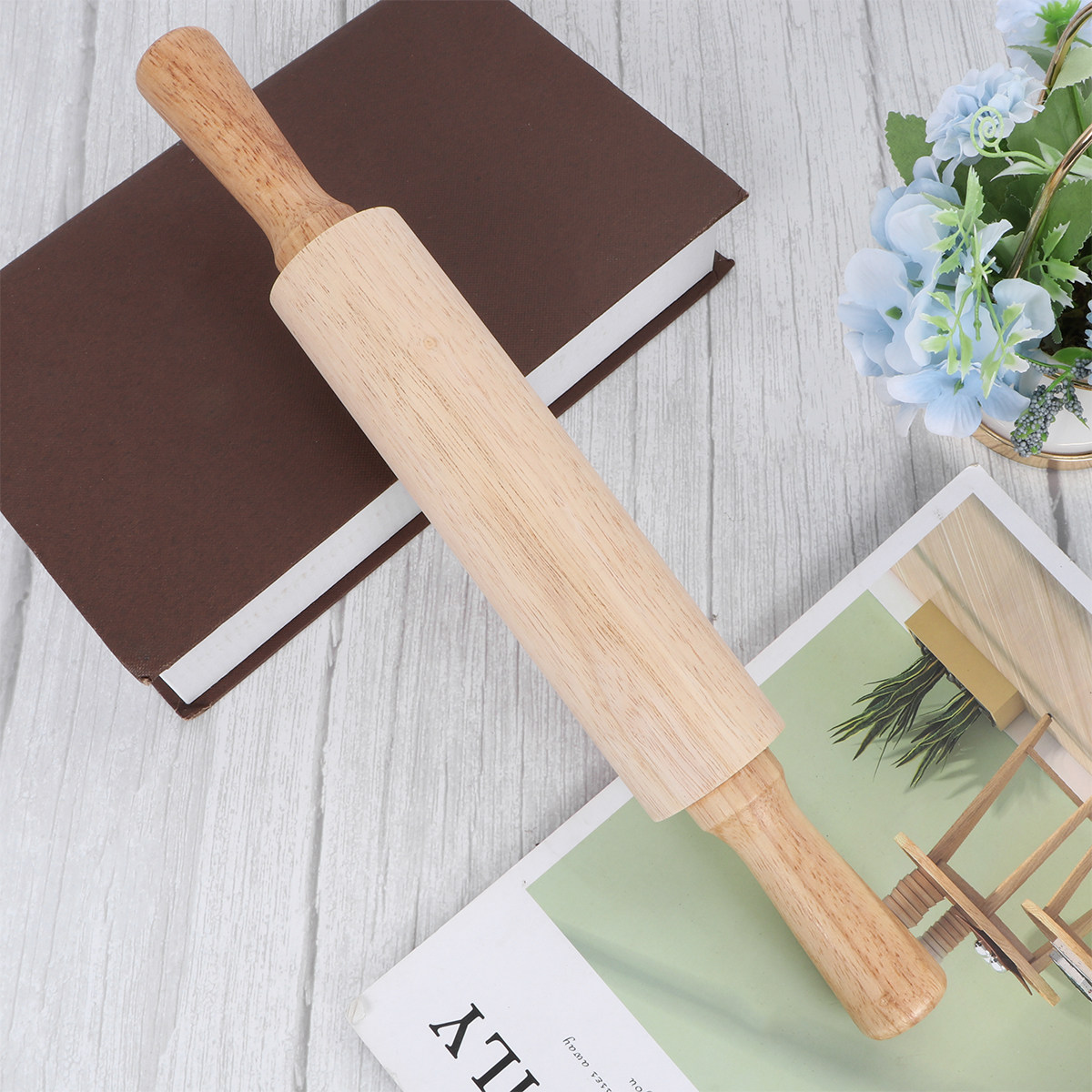 Premium Rubberwood Rolling Pin - Kitchen Roller Baking 评论和价格